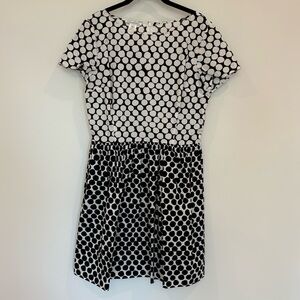 Oscar de la Renta Black and White Polka Dot Cocktail Dress